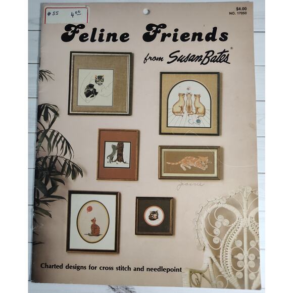 Susan Bates Feline Friends Cross Stitch Patterns Cats, Kittens, Kitty, Kitties - Picture 1 of 5